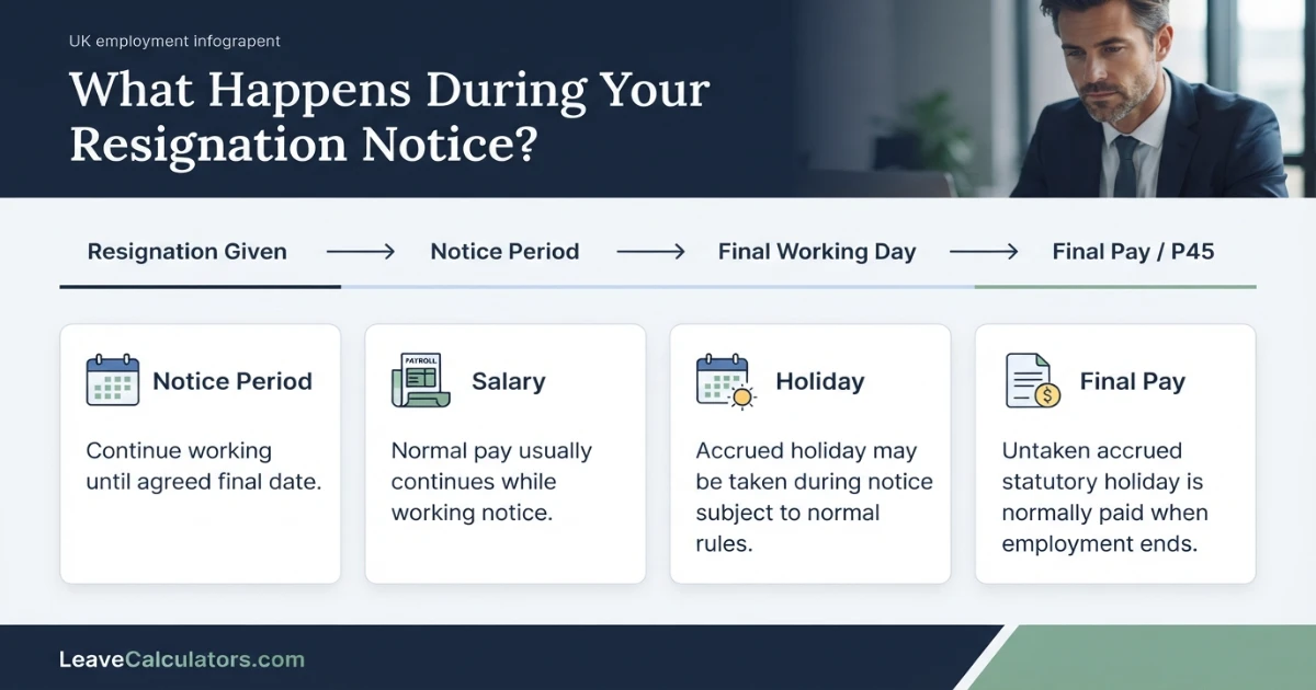 Resignation notice period holiday pay and final pay UK